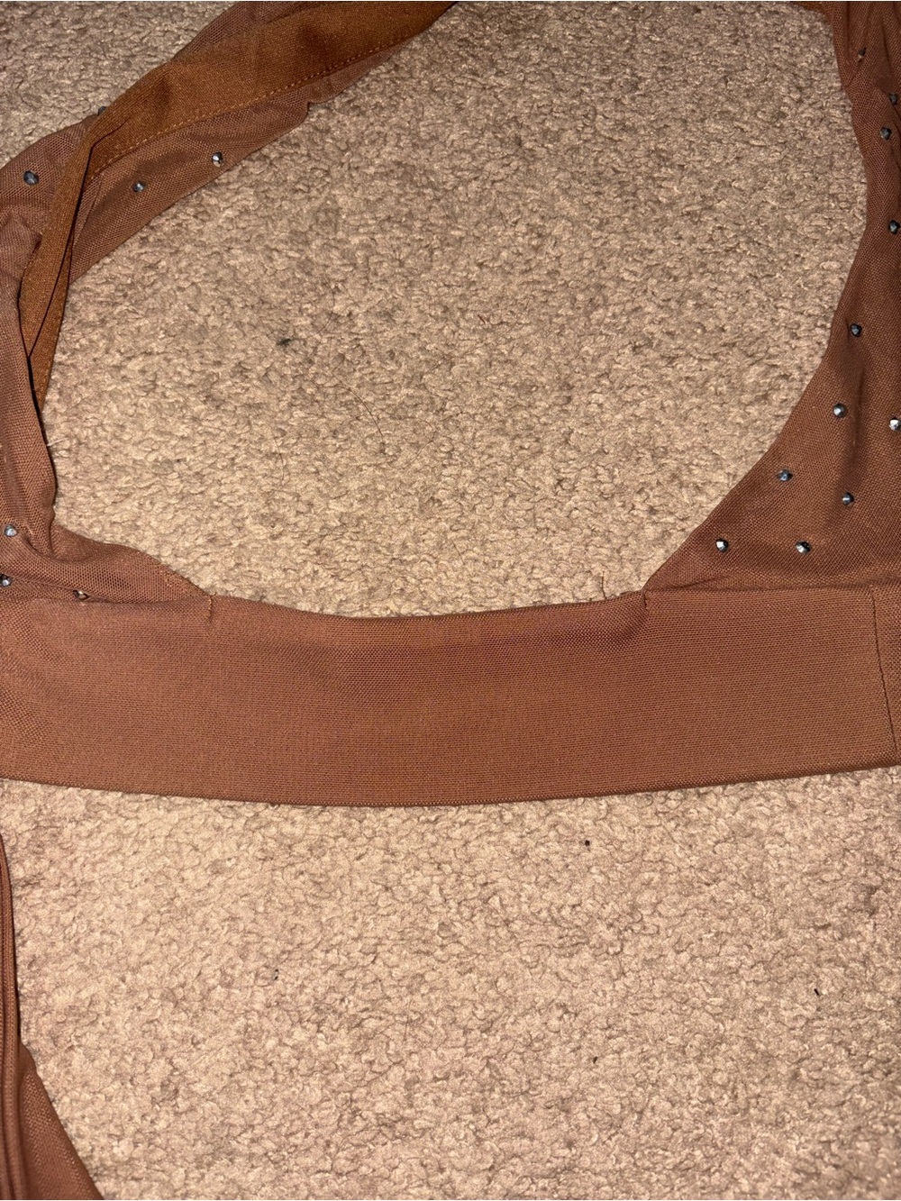 Brown Rhinestone Halter Crop Top - Picture 5 of 5